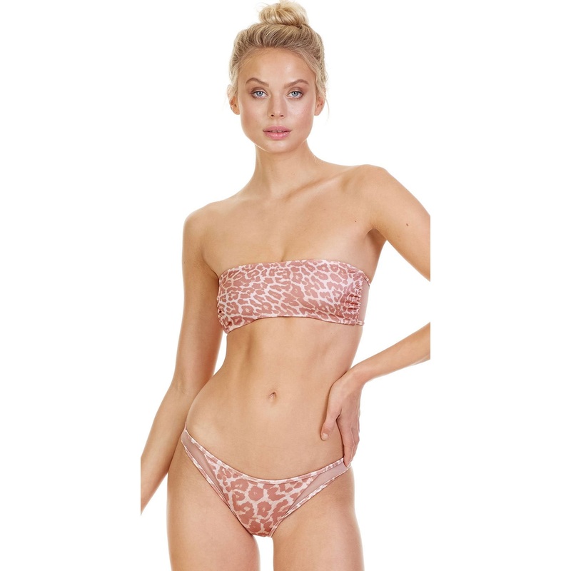 Tori Praver Royale Bandeau Bikini Top in Soleil Leopard