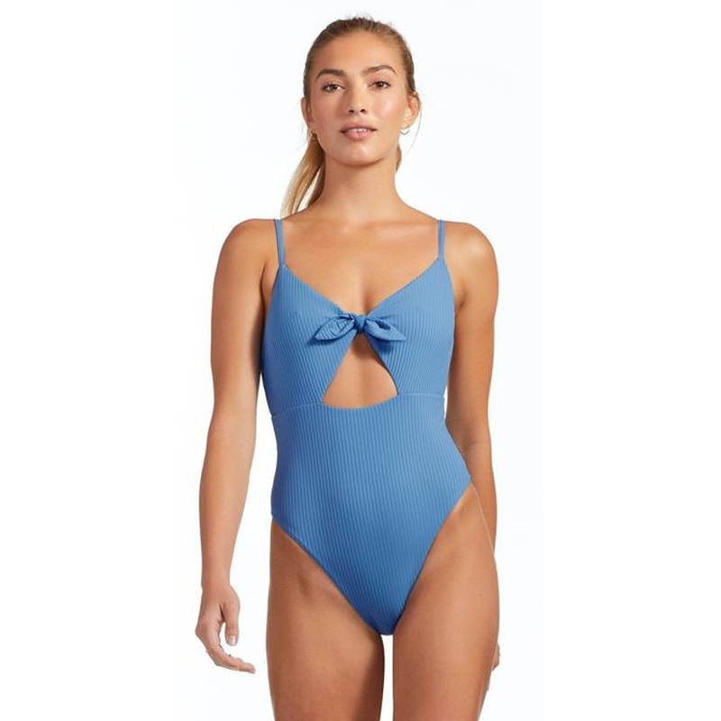 Vitamin A EcoRib Alma One Piece Swimsuit in Mediterranean Blue