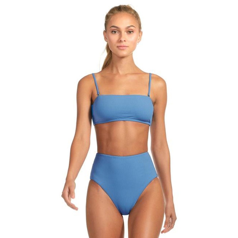 Vitamin A EcoRib Mila Bandeau Bikini Top in Mediterranean Blue