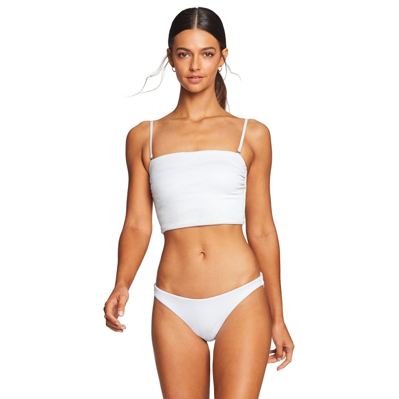 Vitamin A Ava Bandeau Bikini Top in White EcoTex