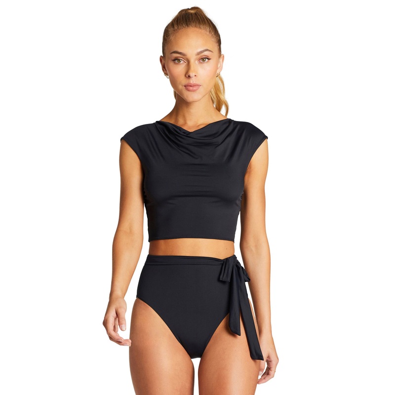 Vitamin A Celia Cap Sleeve Top in Black