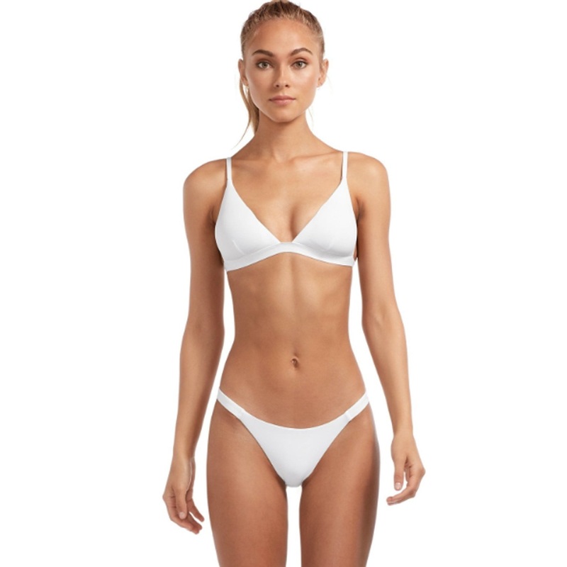 Vitamin A EcoLux Moss Bikini Top in White