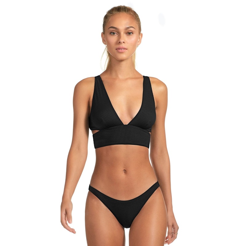 Vitamin A EcoRib Nicole Bikini Top in Black