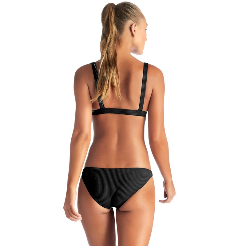 Vitamin A Luciana EcoRib Bikini Bottom in Black