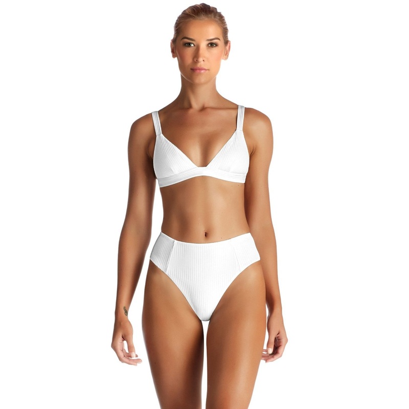 Vitamin A Neutra EcoRib Triangle Bikini Top in White