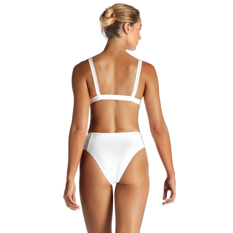 Vitamin A Sienna EcoRib High Waist Bottom in White 814B ERW