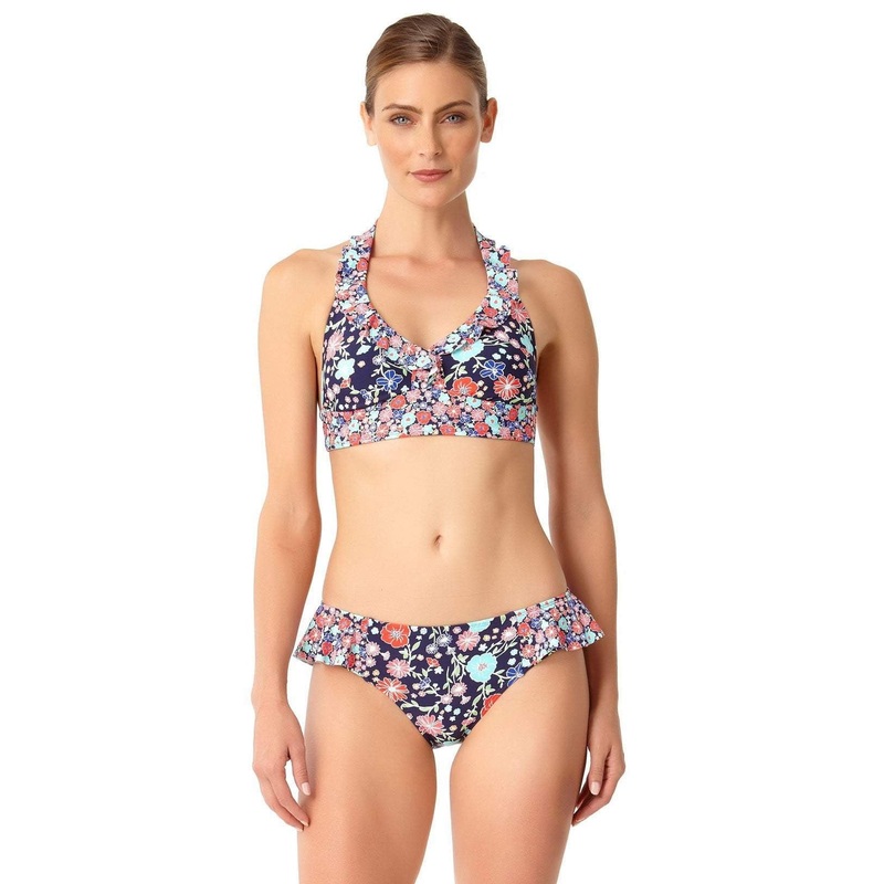 Anne Cole Lazy Daisy Marilyn Flounce Halter Bikini Top