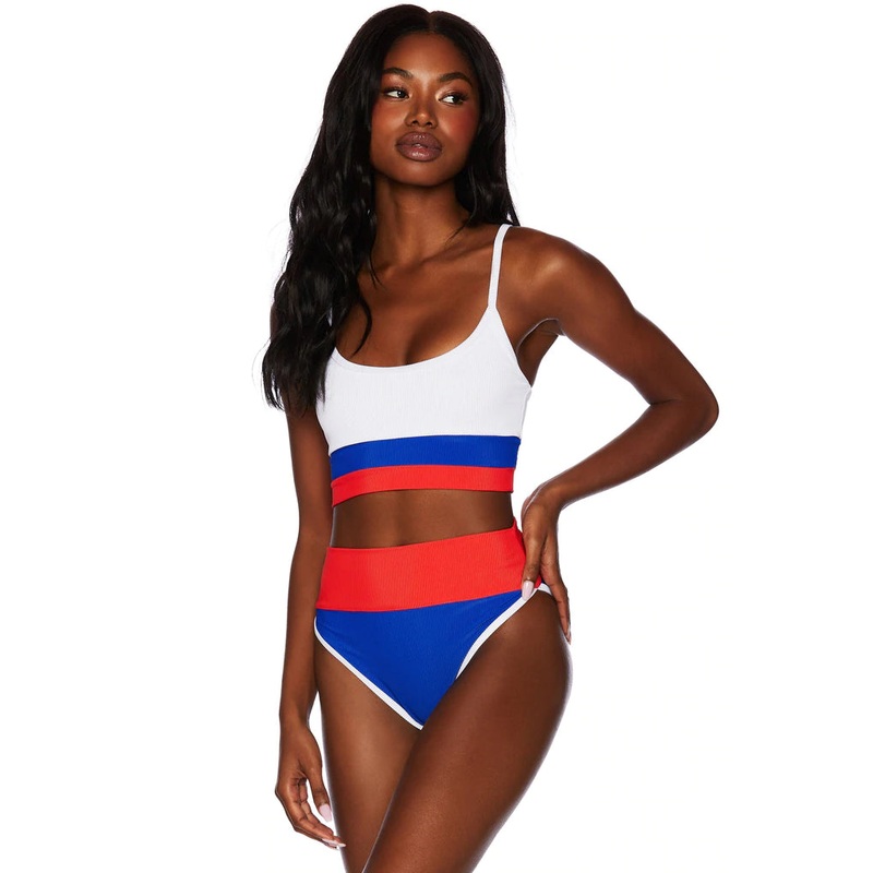 Beach Riot Eva Top in American Colorblock