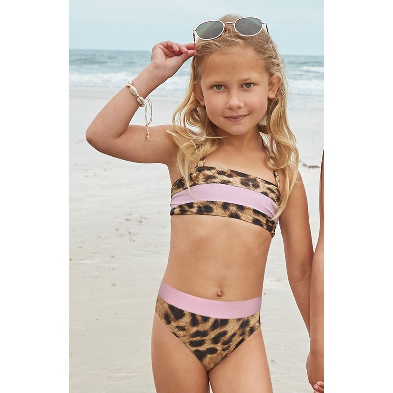 PQ Swim Colorblock High Waist Girls Bikini Set