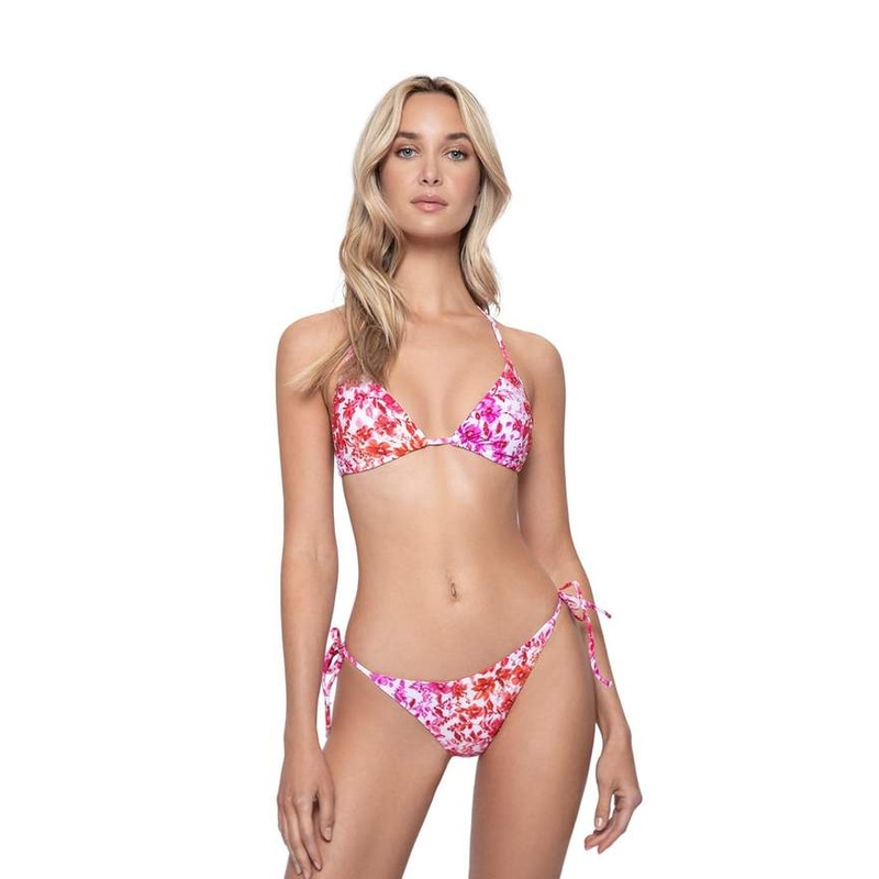 PQ Swim Embroidered Triangle Top in Azalea