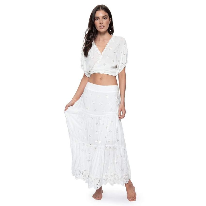 PQ Swim Water Lily Eyelet Wrap Top
