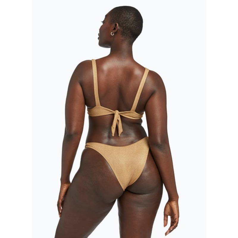 Vitamin A California High Leg Bottom in Golden Glow Metallic