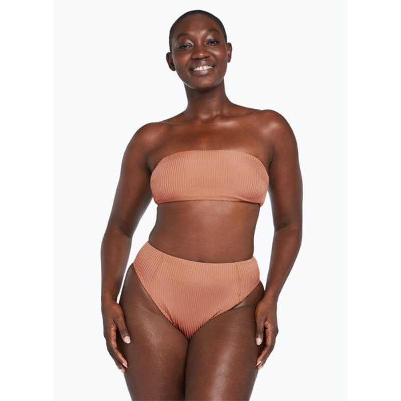 Vitamin A Mila Bandeau Bikini Top in Pink Sands