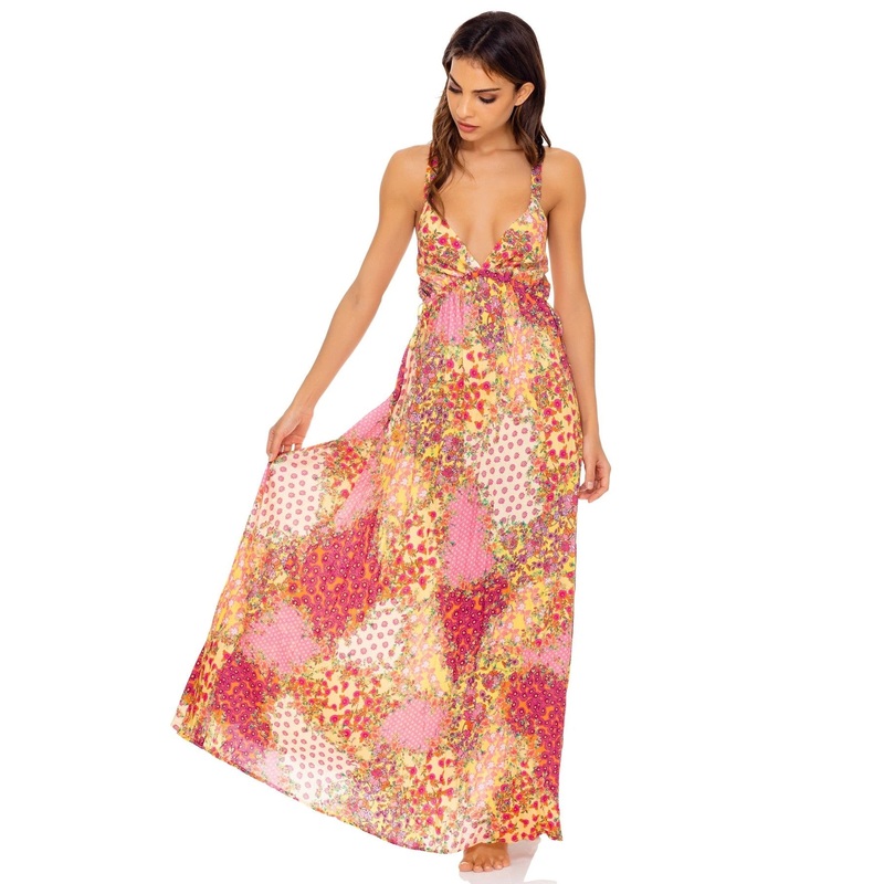 Luli Fama Gypsy Dream V-Neck Long Dress