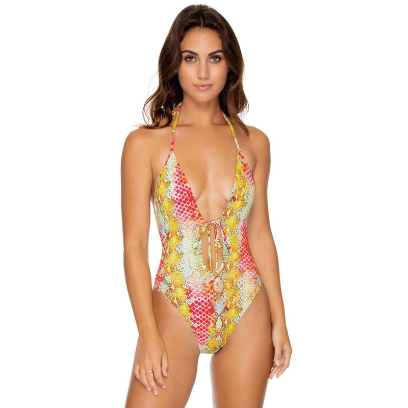 Luli Fama Smoke Show High Leg One Piece Swimsuit