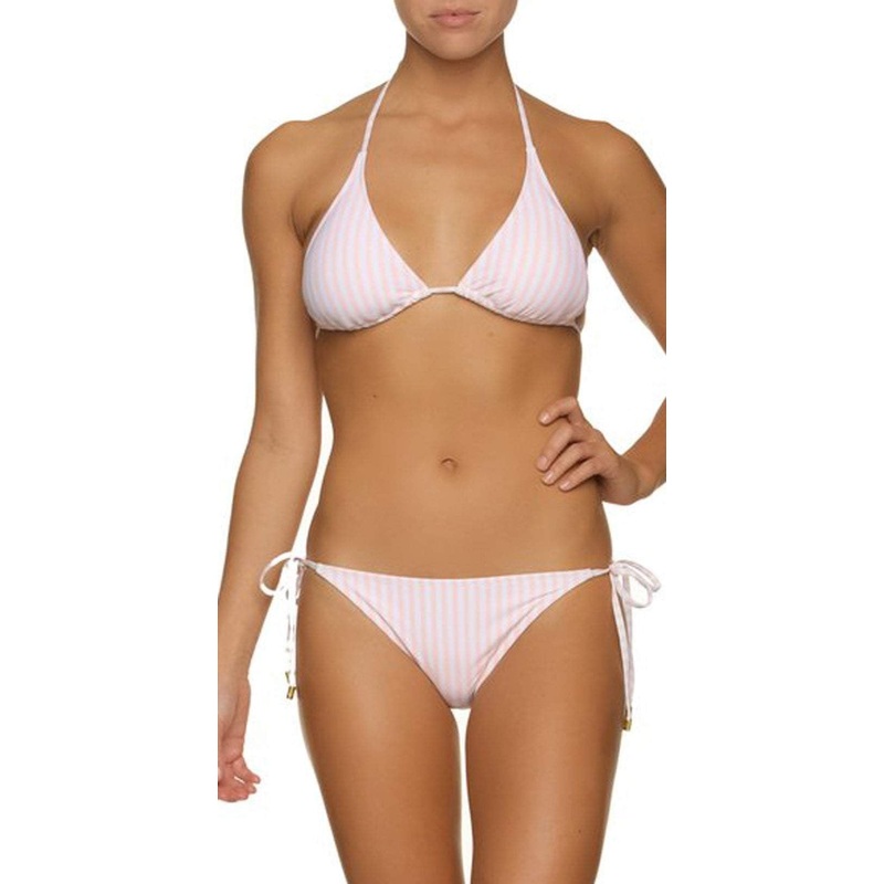Helen Jon Pink and White Stripe String Bikini Top HJLE-0104-PWP