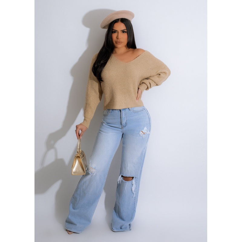 Inner Peace Knitted Sequin Sweater Nude