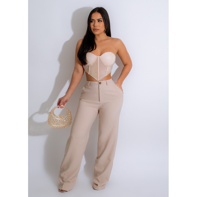 Pretty View Diamonds Bustier Top Nude