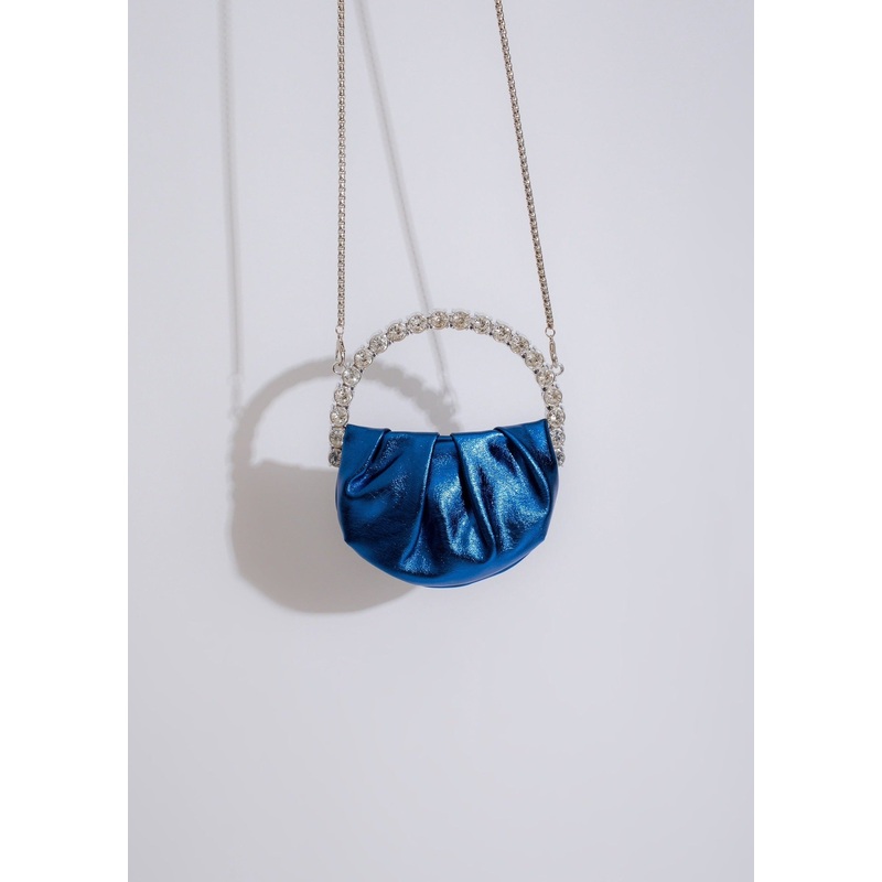 So High Class Rhinestones Handbag Blue