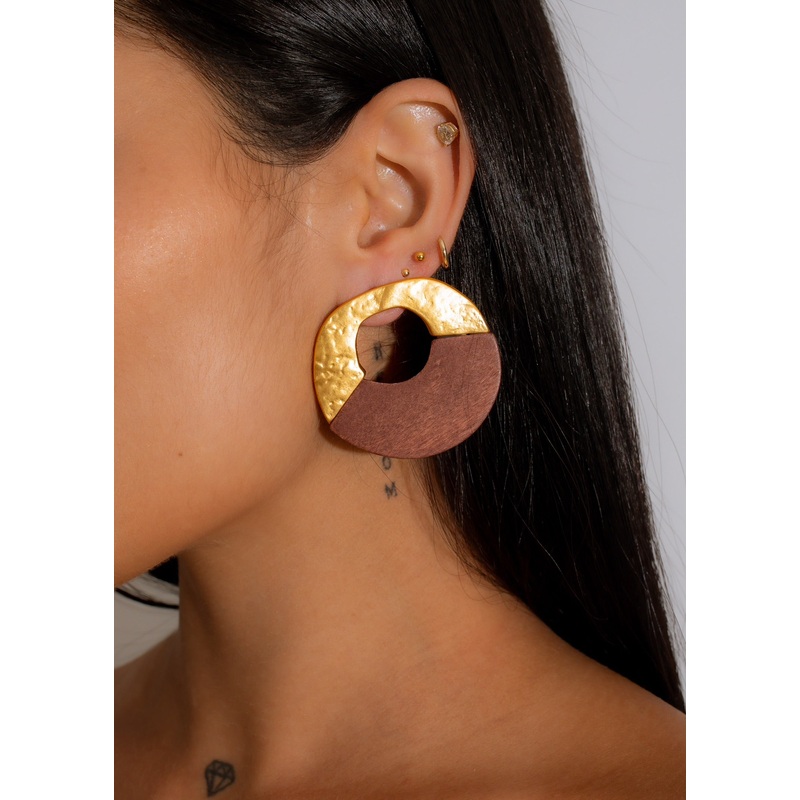 Treasure Chest Earrings Brown