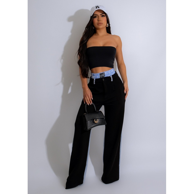 Full Of Love Denim Pant Black