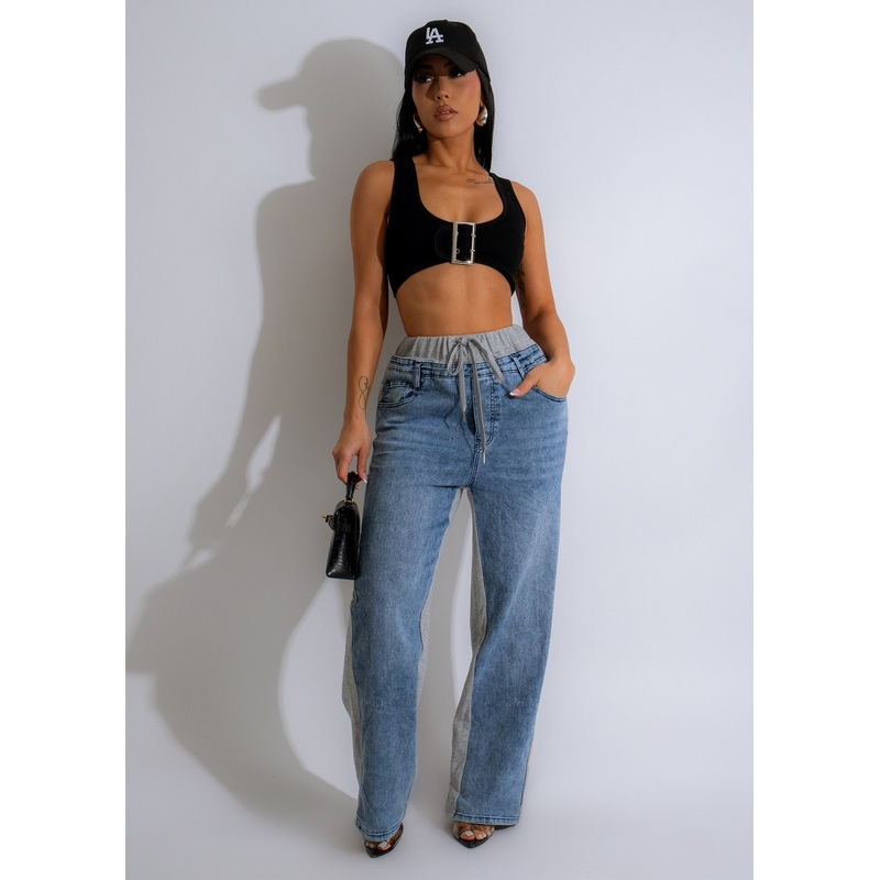 She's Cool Denim Pant Grey