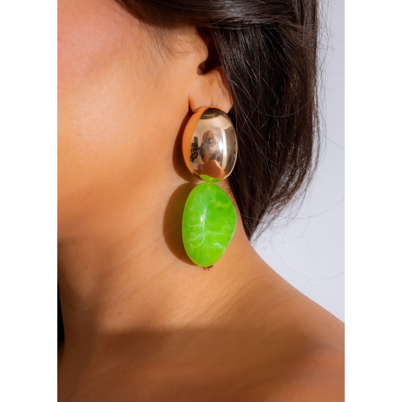Swirl Earrings Green