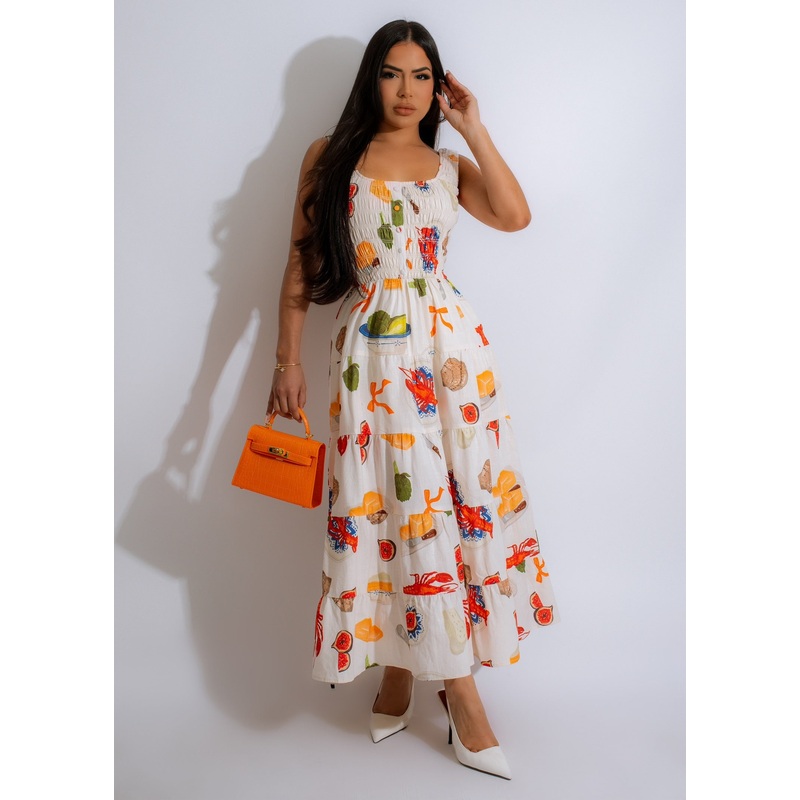 Under Summer Skies Maxi Dress Nude