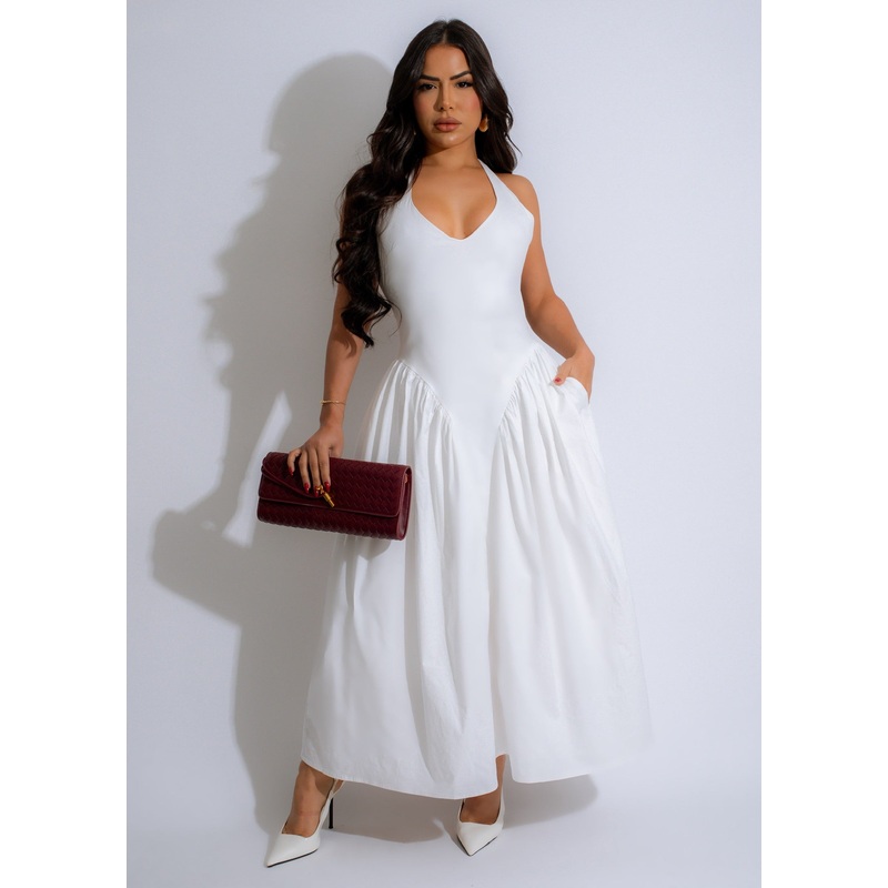 Desert Breeze Midi Dress White