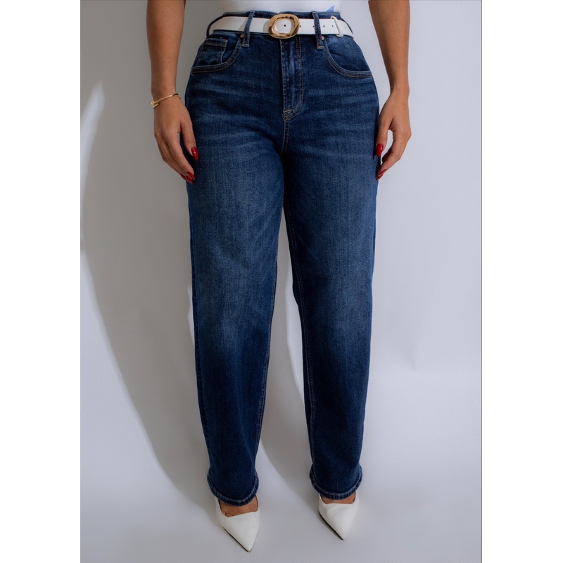 Everlast High Rise Cuff Jeans Dark Denim