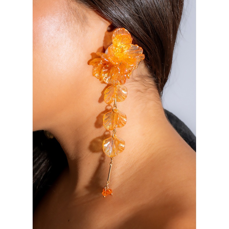 Iridescent Bloom Earrings Yellow