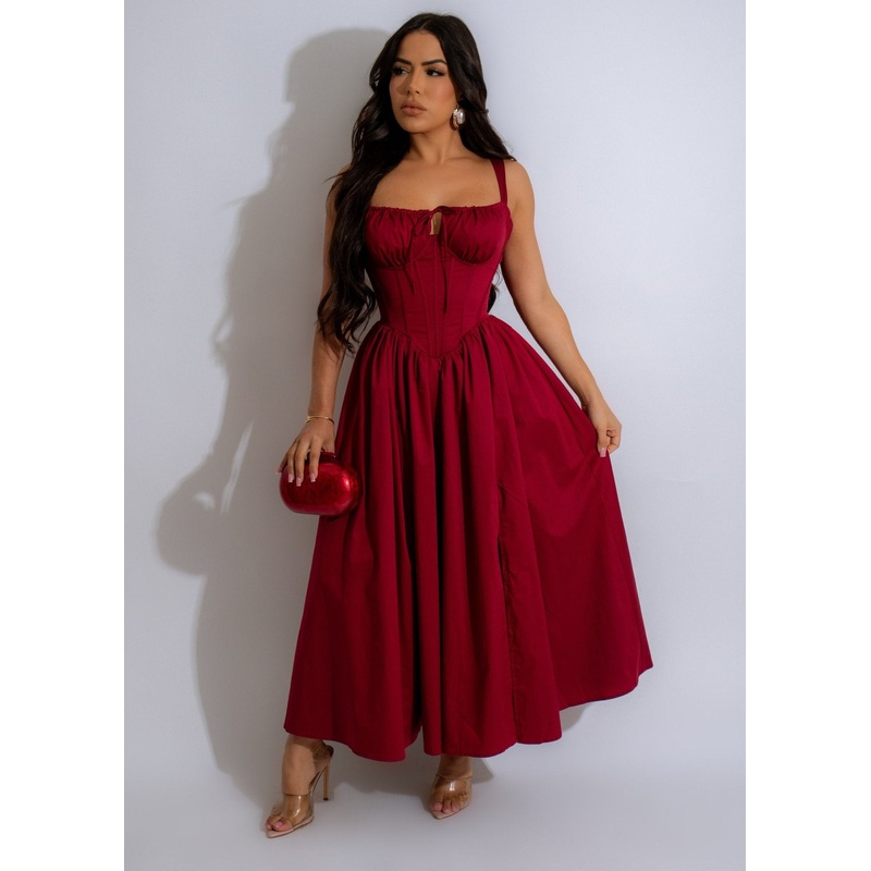 Making Marks Midi Dress Red