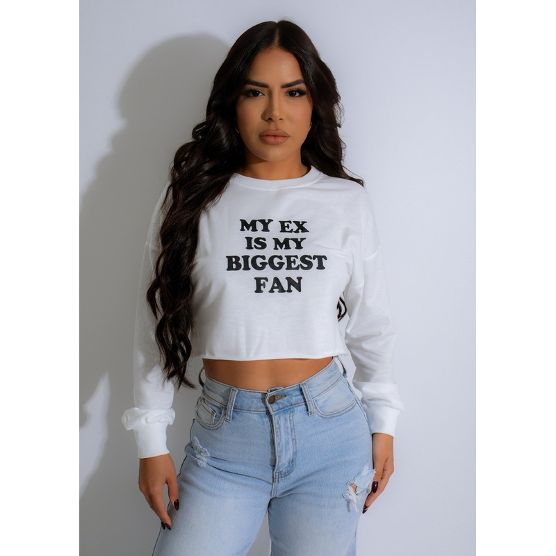 My Ex is a Fan Sweater White