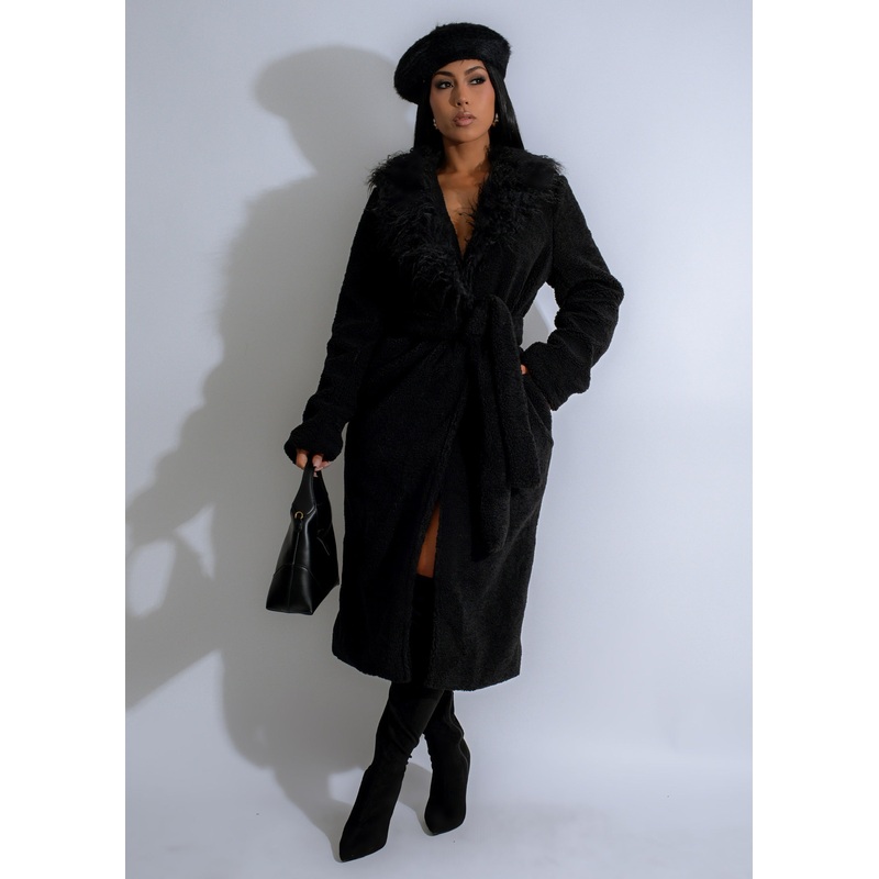 Nightfall Plush Coat Black