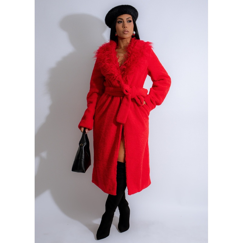 Nightfall Plush Coat Red