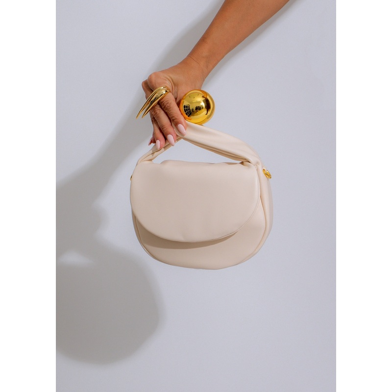 Orbit Faux Leather Handbag White