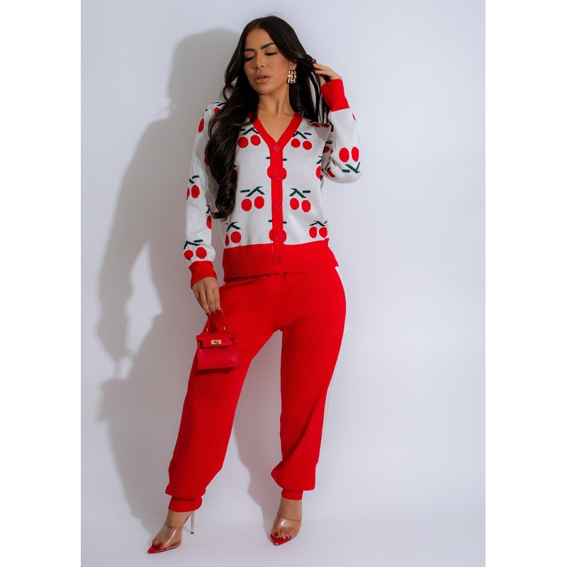 Orchard Bliss Pant Set Red