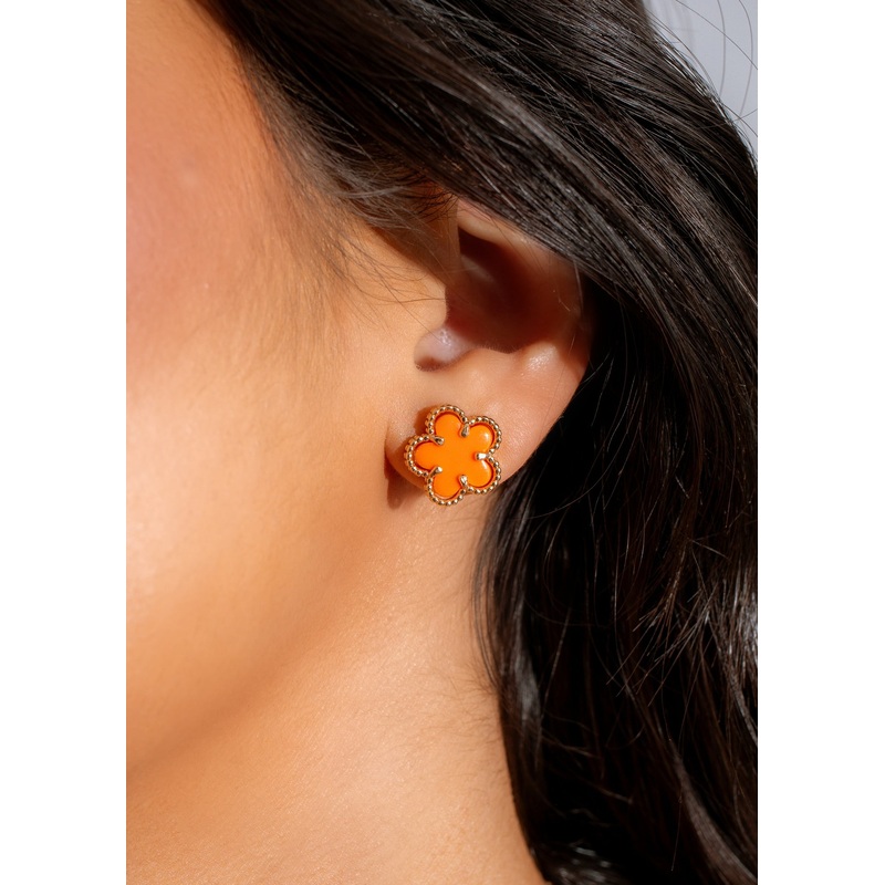 Roses In The Rain Earring  Orange