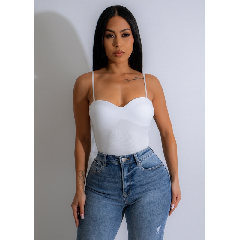Sculpted Allure Bodysuit White