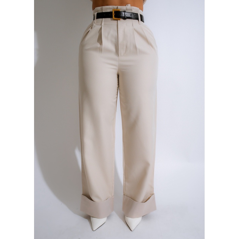 Sculpted Silhouette Cuffed Pants Nude