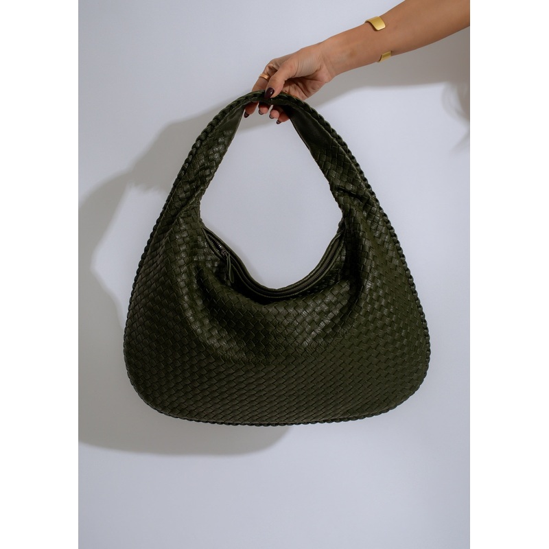 Serenade Woven Hobo Handbag Green