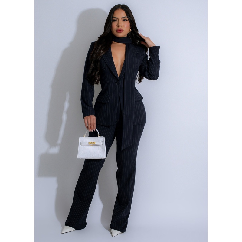 Stratosphere Suiting Stripes Pant Set Blue