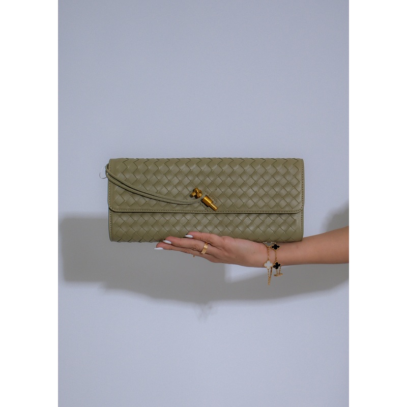 The Woven Grace Clutch Light Green