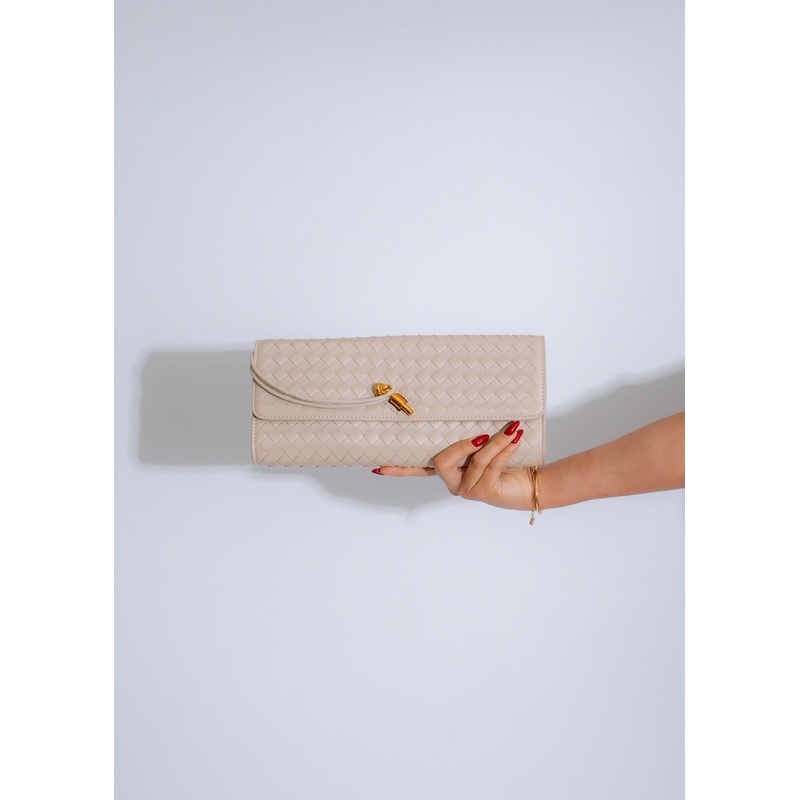The Woven Grace Clutch White