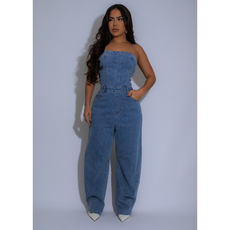 Urban Frame Barrel Jumpsuit Denim