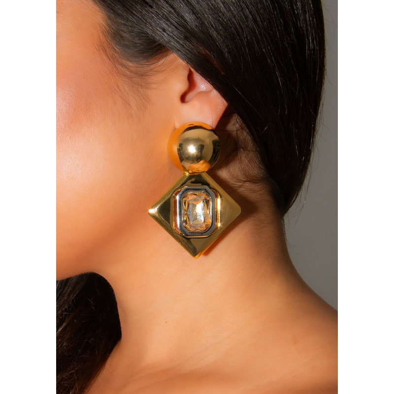 Avant-Garde Glam Earrings Gold