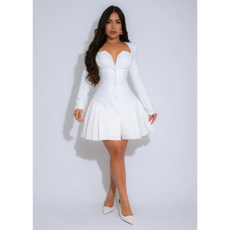 Crimson Authority Mini Dress White