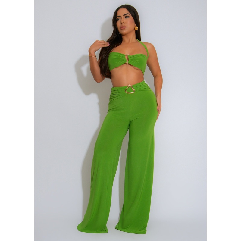 Golden Horizon Pant Set Light Green