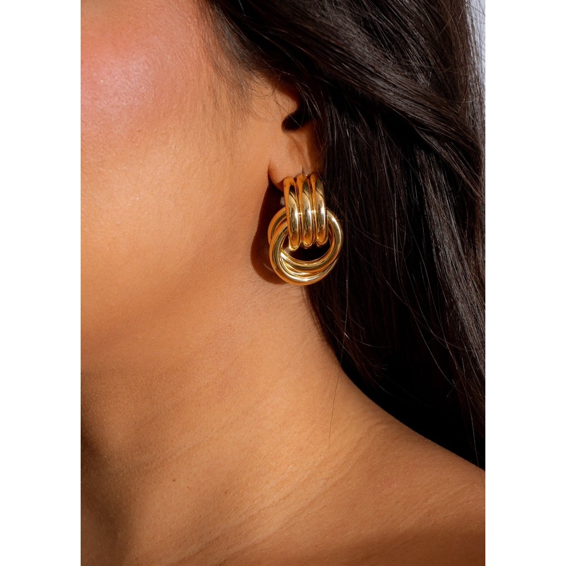 Infinity Circle Earrings Gold