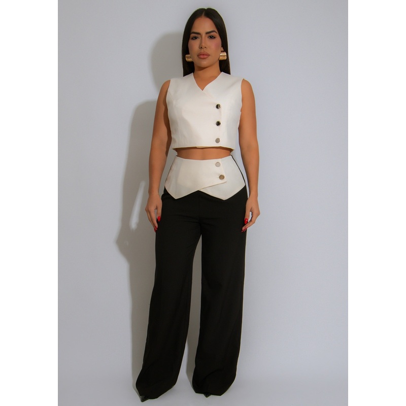 Parisian Poise Pant Set Black